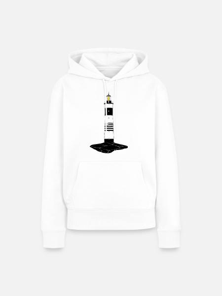 Bretonischer Leuchtturm - Frauen Premium Bio Hoodie - Weiß