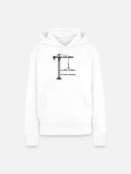 Baukran-Banner-Logo - Frauen Premium Bio Hoodie - Weiß