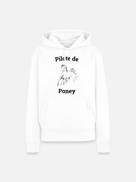 Pony-Pilot - Frauen Premium Bio Hoodie - Weiß