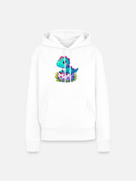 Dinosaurier - Frauen Premium Bio Hoodie - Weiß