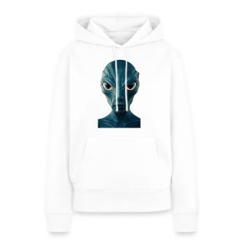 E.T. - Sweat à capuche Premium bio Femme - blanc - Devant - Julia (174cm)