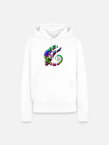 Gecko - Frauen Premium Bio Hoodie - Weiß