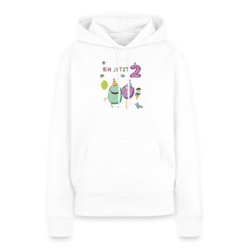 Fille d’anniversaire - Sweat à capuche Premium bio Femme - blanc - Devant - Julia (174cm)