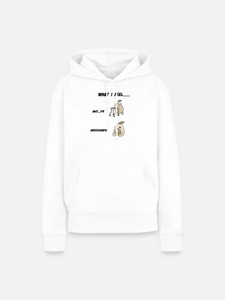 Wochenende und Arbeit - Frauen Premium Bio Hoodie - Weiß