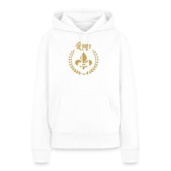 ROME Laurier Victoire - Sweat à capuche Premium bio Femme - blanc - Devant - Julia (174cm)