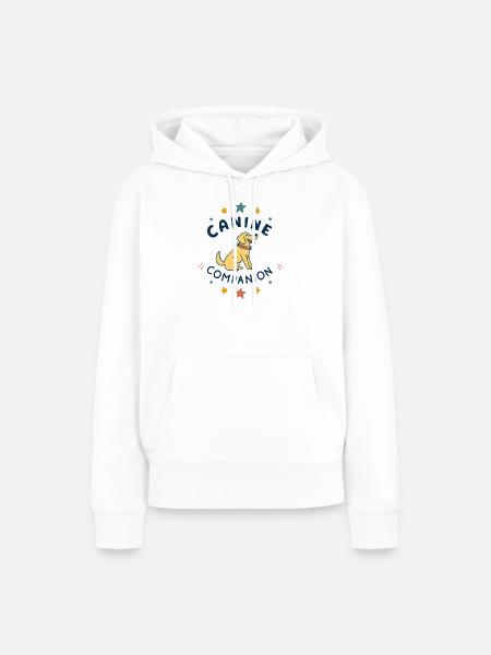 Regenbogen-Begleithund - Frauen Premium Bio Hoodie - Weiß