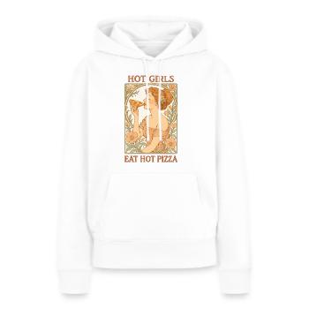 Art Nouveau Pizza: Hot Girls Eat Hot Pizza - Frauen Premium Bio Hoodie - Weiß - Vorne - Julia (174cm)