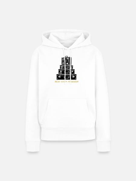 Koffer Stapel Freedom Spruch - Frauen Premium Bio Hoodie - Weiß