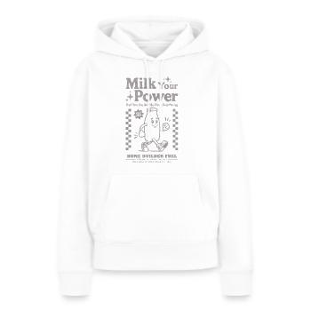 Exploite ton pouvoir - Sweat à capuche Premium bio Femme - blanc - Devant - Julia (174cm)
