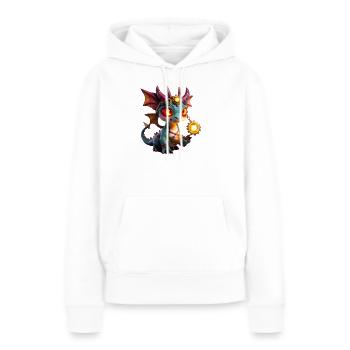Dragon Steampunk Illuminé - Sweat à capuche Premium bio Femme - blanc - Devant - Julia (174cm)