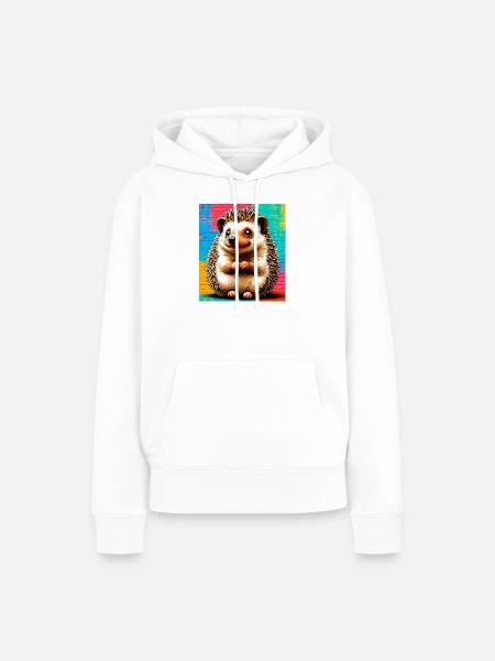 Igel - Frauen Premium Bio Hoodie - Weiß