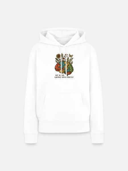 Gehirn-Puzzle wächst anders - Frauen Premium Bio Hoodie - Weiß
