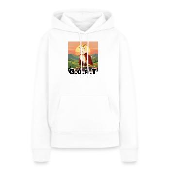 G.O.A.T King à Sunny Valley - Sweat à capuche Premium bio Femme - blanc - Devant - Julia (174cm)