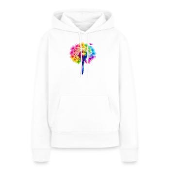 Regenbogen-Pusteblume - Frauen Premium Bio Hoodie - Weiß - Vorne - Julia (174cm)