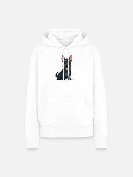 Kleiner Scottish Terrier (Comic) - Frauen Premium Bio Hoodie - Weiß