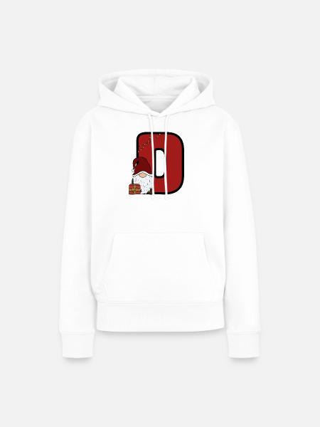 Weihnachts D mit Santa Geschenk - Frauen Premium Bio Hoodie - Weiß