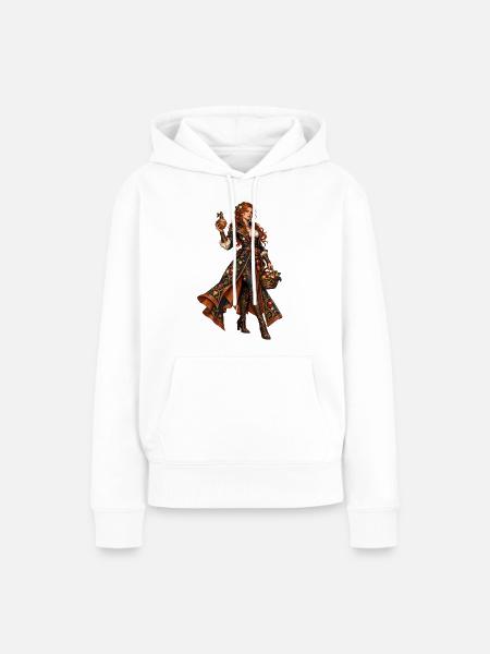 Kräuterträgerin mit Obststickerei - Frauen Premium Bio Hoodie - Weiß
