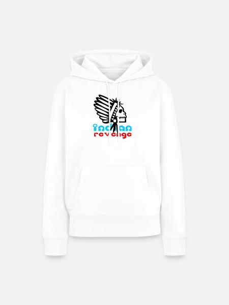 Indian Skull Revenge - Frauen Premium Bio Hoodie - Weiß