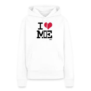 i love me by wam - Frauen Premium Bio Hoodie - Weiß - Vorne - Julia (174cm)