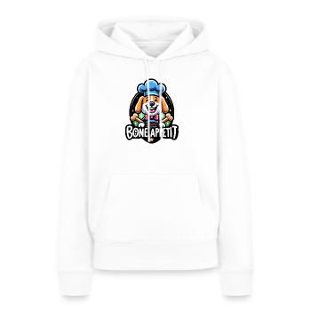 Appétit osseux - Sweat à capuche Premium bio Femme - blanc - Devant - Julia (174cm)