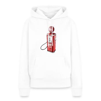 Pompe à essence - Sweat à capuche Premium bio Femme - blanc - Devant - Julia (174cm)