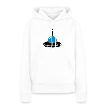 OVNI - Sweat à capuche Premium bio Femme - blanc - Devant - Julia (174cm)