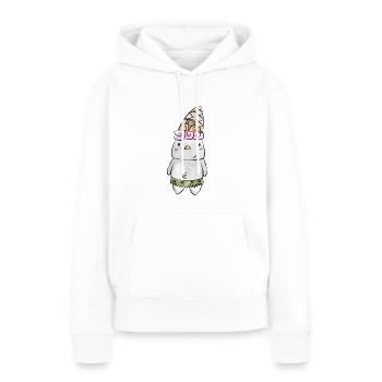 60E52427 1203 4239 9741 B1ACC2CEE893 - Frauen Premium Bio Hoodie - Weiß - Vorne - Julia (174cm)