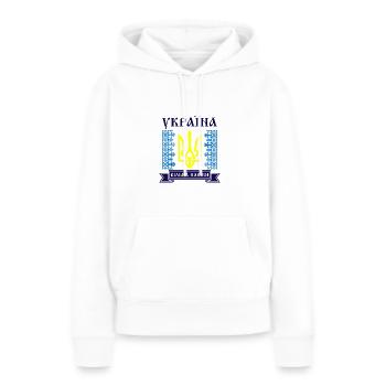 Kiew Trysub Flagge kyrillisch Geschenk Ukraine - Frauen Premium Bio Hoodie - Weiß - Vorne - Julia (174cm)