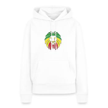 Rasta Reggae Reggae Musique Lion Cadeau - Sweat à capuche Premium bio Femme - blanc - Devant - Julia (174cm)