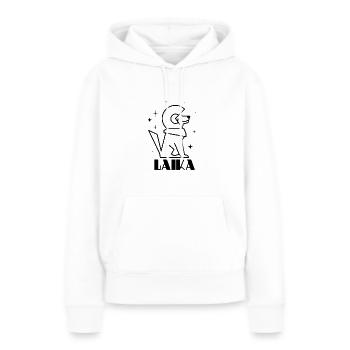 Soviet Communism Laika Gagarin Silhouette - Frauen Premium Bio Hoodie - Weiß - Vorne - Julia (174cm)