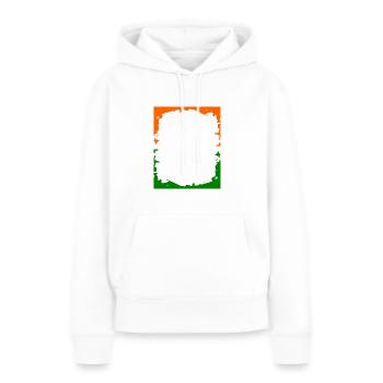 farbiger Krach Rahmen - Frauen Premium Bio Hoodie - Weiß - Vorne - Julia (174cm)