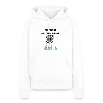 Der Tiefton muss beischlafen Bass Musik Ton - Frauen Premium Bio Hoodie - Weiß - Vorne - Julia (174cm)