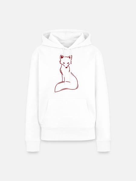 fuchs - Frauen Premium Bio Hoodie - Weiß