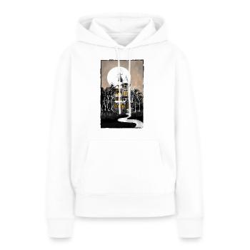 Manoir hanté d’Halloween - Sweat à capuche Premium bio Femme - blanc - Devant - Julia (174cm)