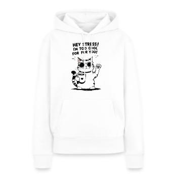 Cooler Katze Spruch Entspannter Stubentiger - Frauen Premium Bio Hoodie - Weiß - Vorne - Julia (174cm)