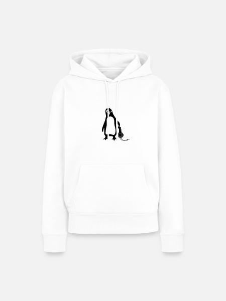 Pinguin Linux - Frauen Premium Bio Hoodie - Weiß