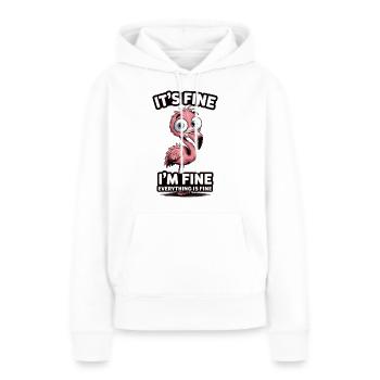 Flamingo : Je vais tout à fait bien - Sweat à capuche Premium bio Femme - blanc - Devant - Julia (174cm)
