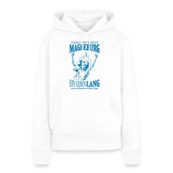 Magdeburg Tradition Fußball Geschenk - Frauen Premium Bio Hoodie - Weiß - Vorne - Julia (174cm)