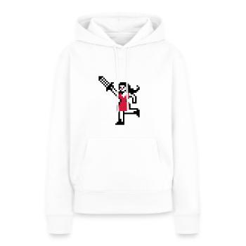 Pixel Girl mit Schwert - Frauen Premium Bio Hoodie - Weiß - Vorne - Julia (174cm)