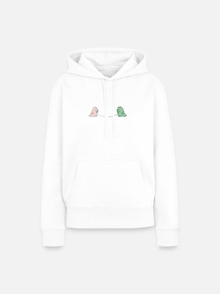 Dino Liebe Telefon - Frauen Premium Bio Hoodie - Weiß