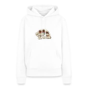 Vivre le rêve - Sweat à capuche Premium bio Femme - blanc - Devant - Julia (174cm)