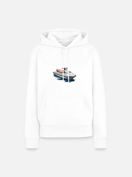 Action am Jetski - Frauen Premium Bio Hoodie - Weiß