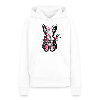 Lapin - Sweat à capuche Premium bio Femme - blanc - Devant - Julia (174cm)
