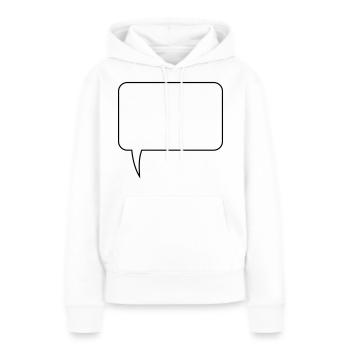 Conception rectangulaire de bulle de dialogue - Sweat à capuche Premium bio Femme - blanc - Devant - Julia (174cm)