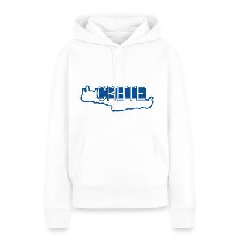 Crète - Sweat à capuche Premium bio Femme - blanc - Devant - Julia (174cm)