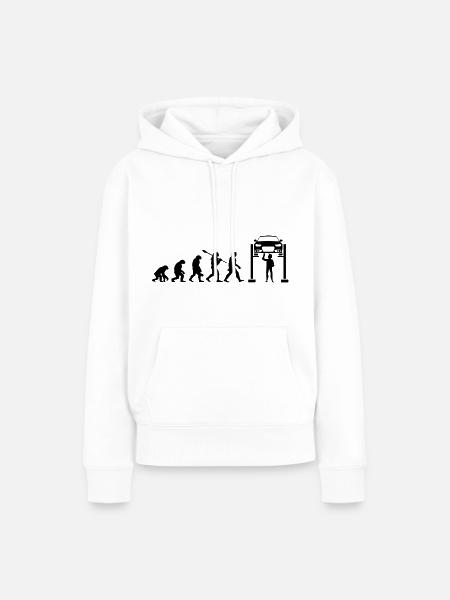 Mechanische Evolution - Frauen Premium Bio Hoodie - Weiß