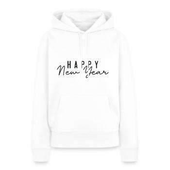 Happy New Year - Sweat à capuche Premium bio Femme - blanc - Devant - Julia (174cm)