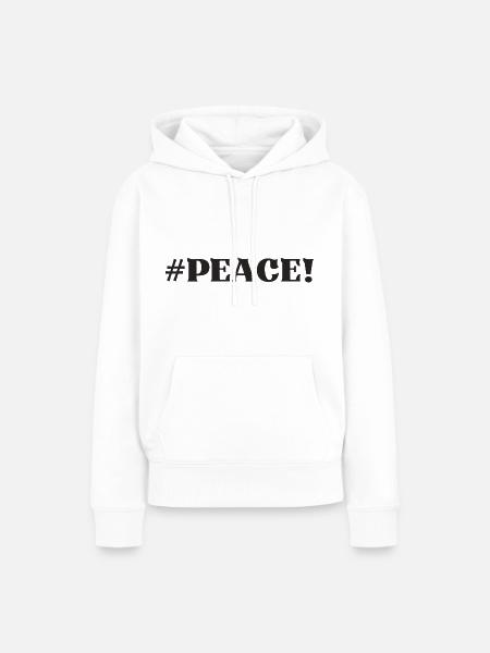 #Peace Frieden - Frauen Premium Bio Hoodie - Weiß