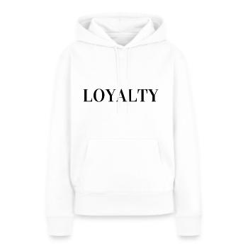 Loyauté - Sweat à capuche Premium bio Femme - blanc - Devant - Julia (174cm)