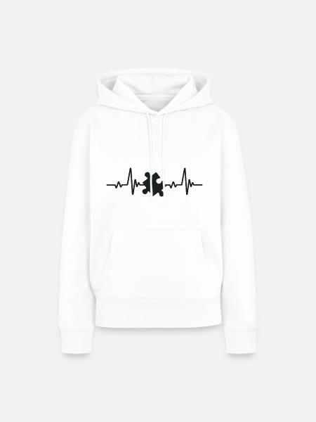 Puzzle | Herzschlag - Frauen Premium Bio Hoodie - Weiß